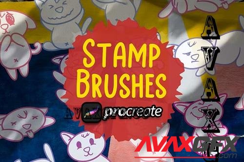 Cute Cat brush Stamp Procreate