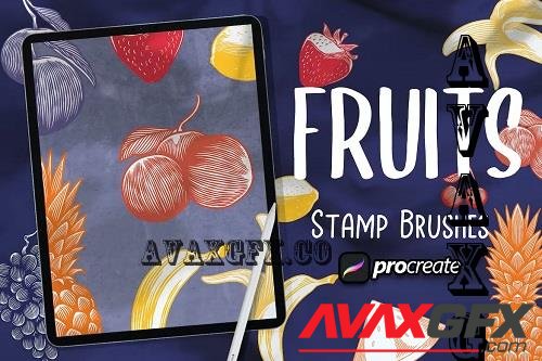 Tropical Fruit Brush Stamp Procreate