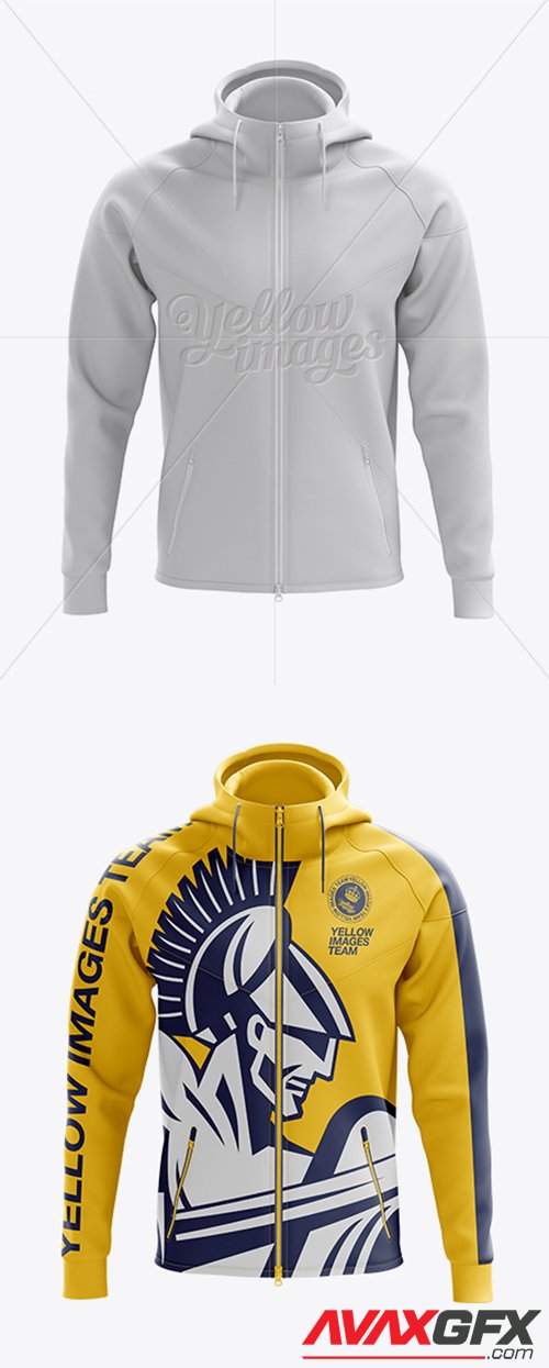 Hoodie with Zipper Mockup - Front View 11287