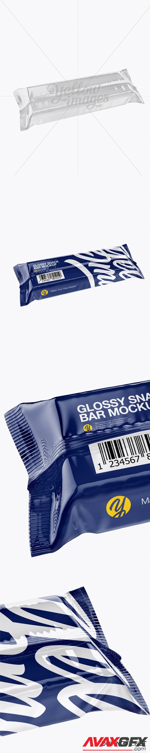 Glossy Snack Bar Mockup - Back Half Side View (High-Angle Shot) 18966 TIF