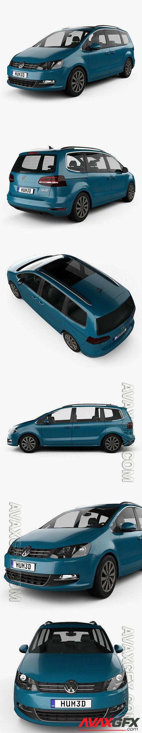 Volkswagen Sharan with HQ interior 2016 3D Model