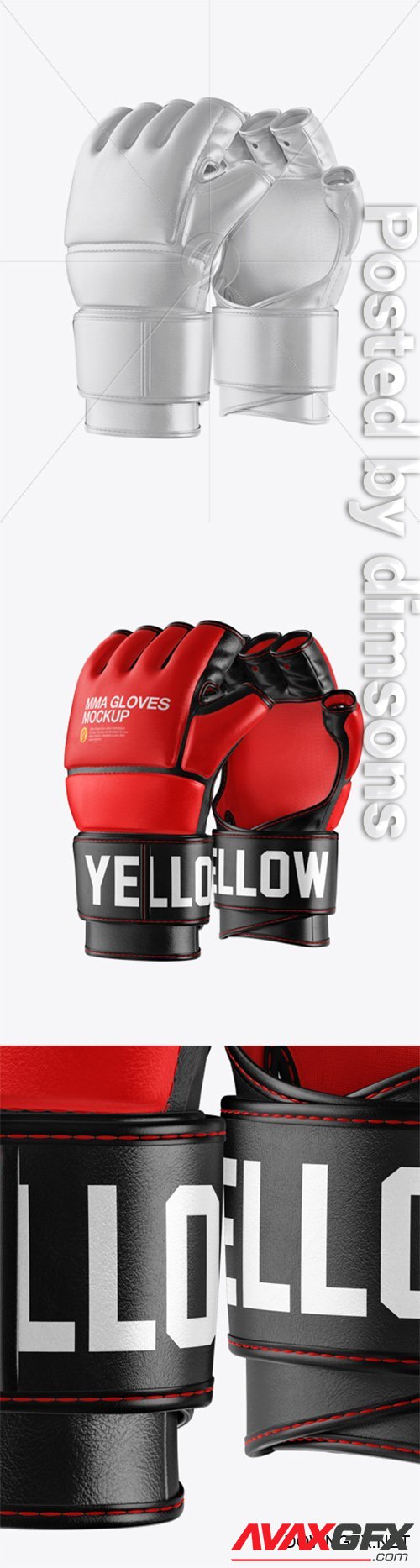 Two MMA Gloves Mockup - Half Side View 21823 TIF