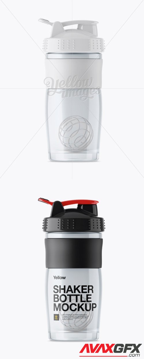Transparent Shaker Bottle With Blender Ball Mockup 15183