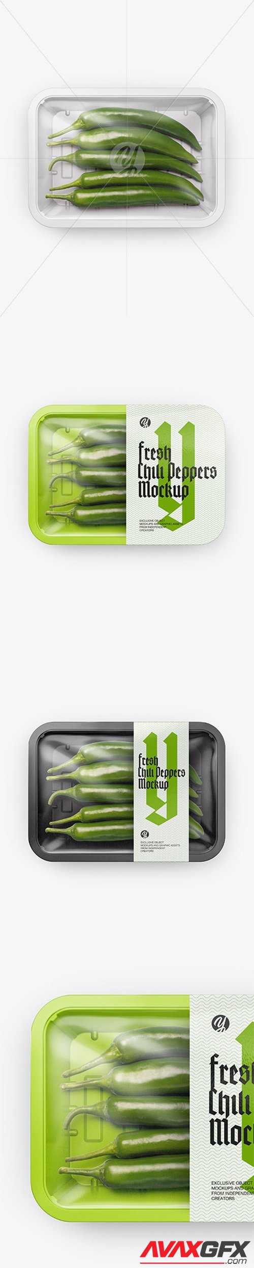 Plastic Tray With Green Chili Peppers Mockup 51867 TIF