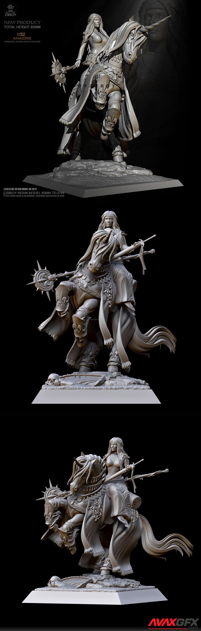 Damsel on Unicorn 3D Print