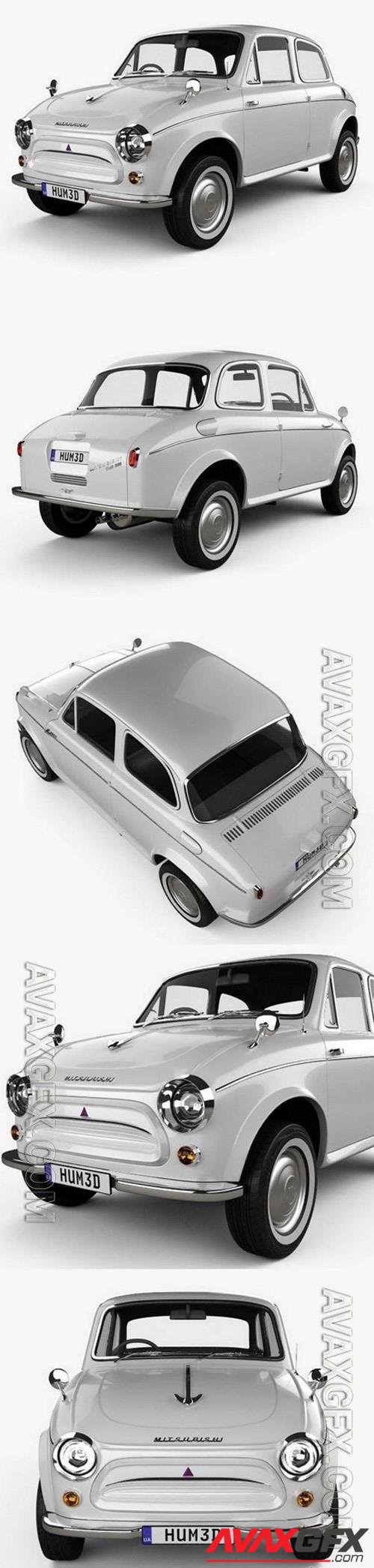 Fiat Mitsubishi colt 500 1960 3D Model