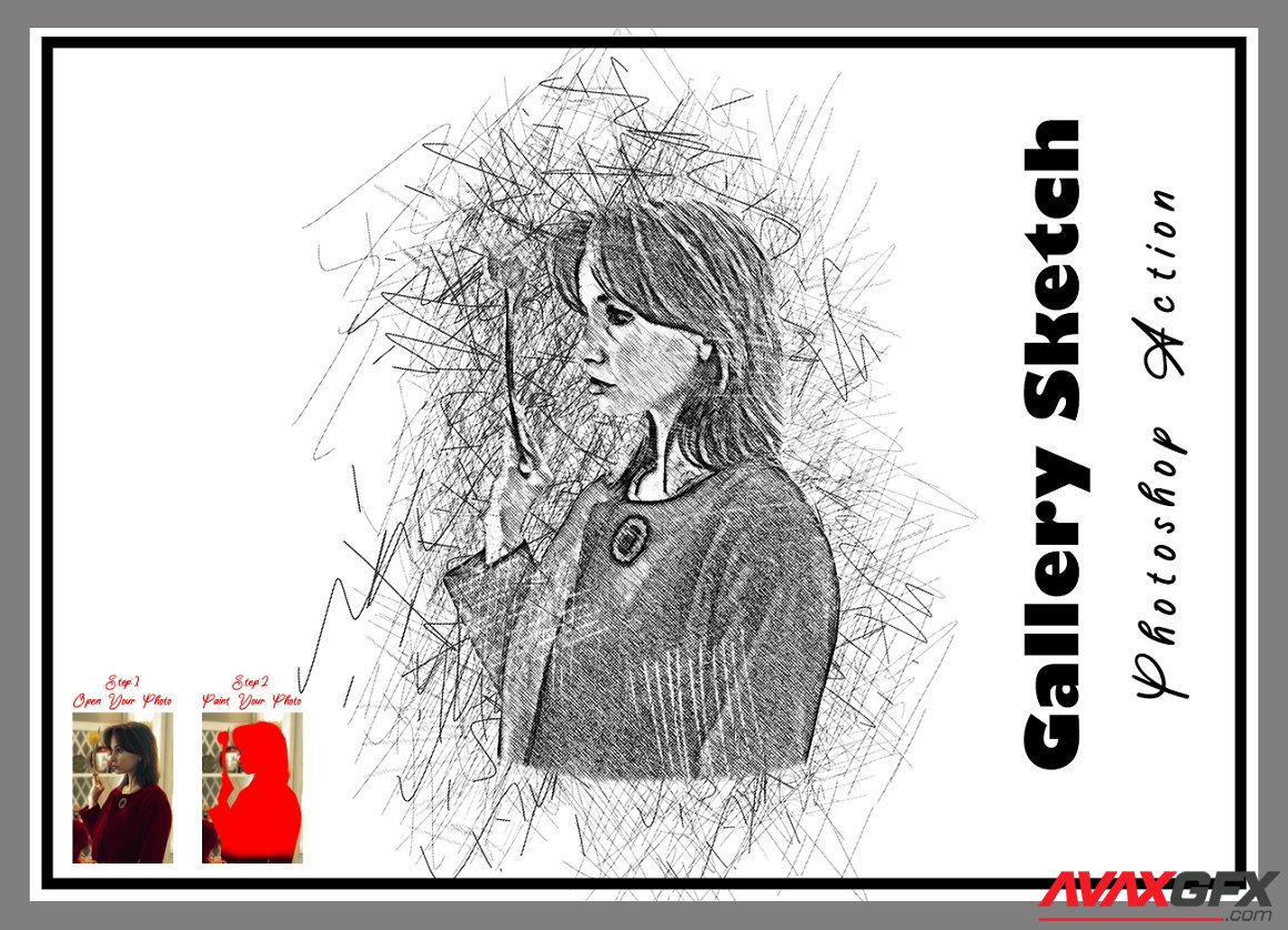 Gallery Sketch Photoshop Action - 7534958