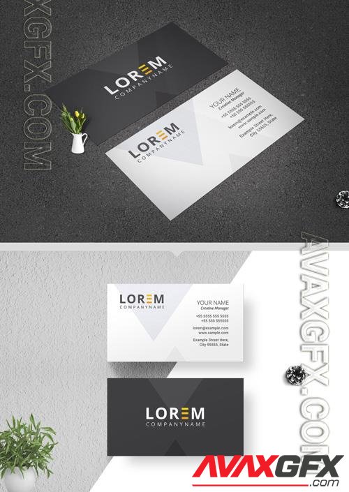 Gray and Orange Business Card Layout 220437531