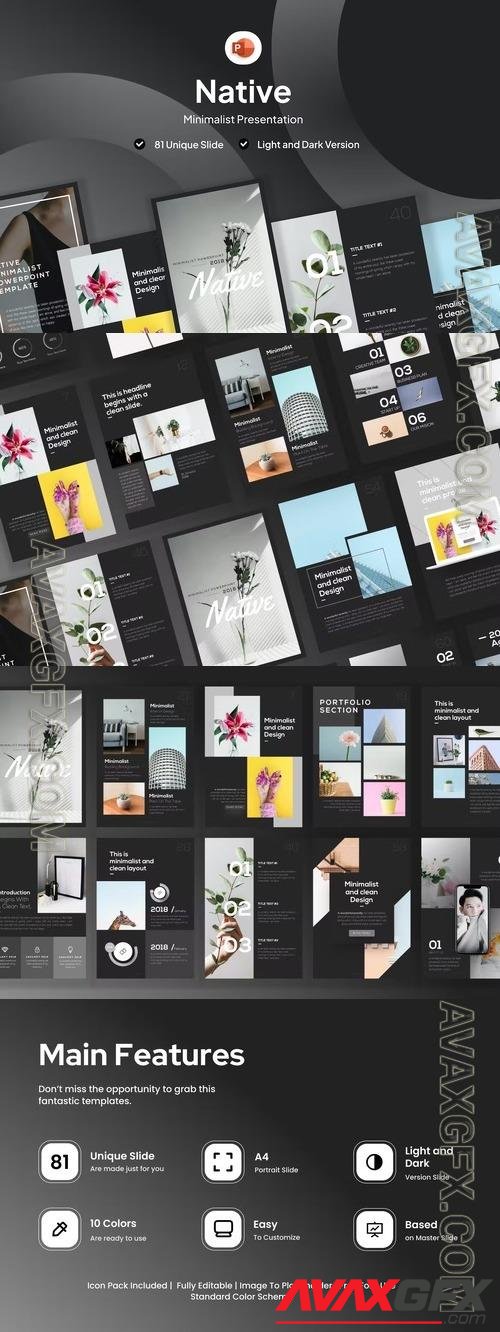 Native Minimal Portrait PowerPoint Template