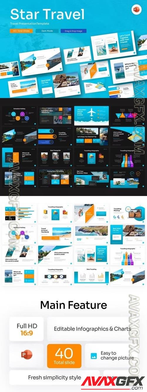 Star Travel Creative PowerPoint Template