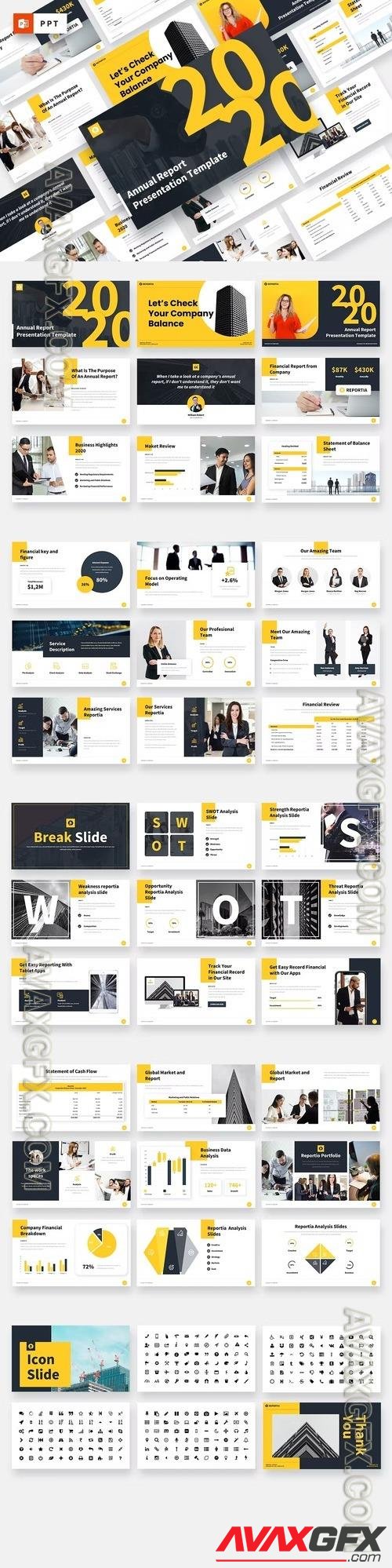 Reportia - Annual Report Powerpoint Template