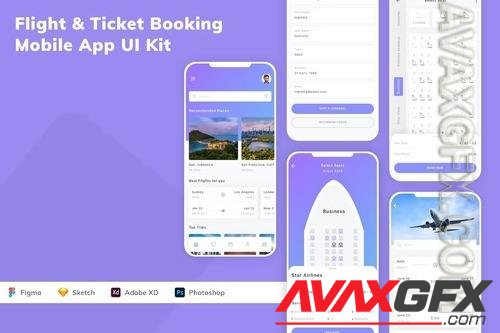 Flight & Ticket Booking Mobile App UI Kit EC9S2AS