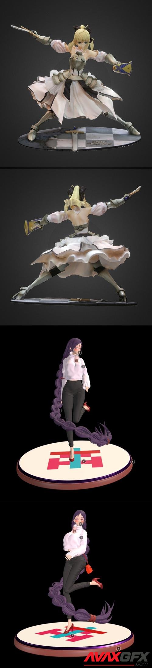 Saber Lily - Distant Avalon Figure and Minamoto No Raikou Statue – 3D Print