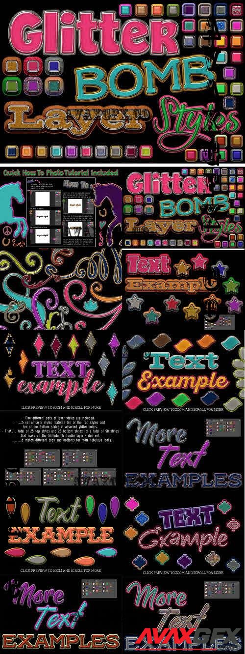 Glitterbomb Photoshop Layer Styles - 1763600