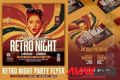 Retro Night Party Flyer SHWMTJ3