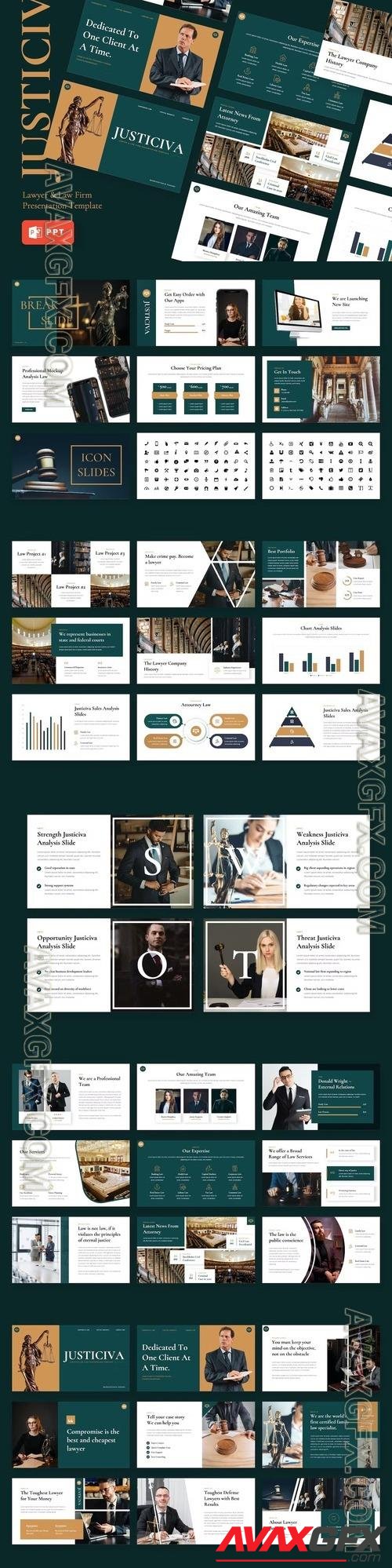 Justiciva - Lawyer & Law Firm Powerpoint, Keynote Template 