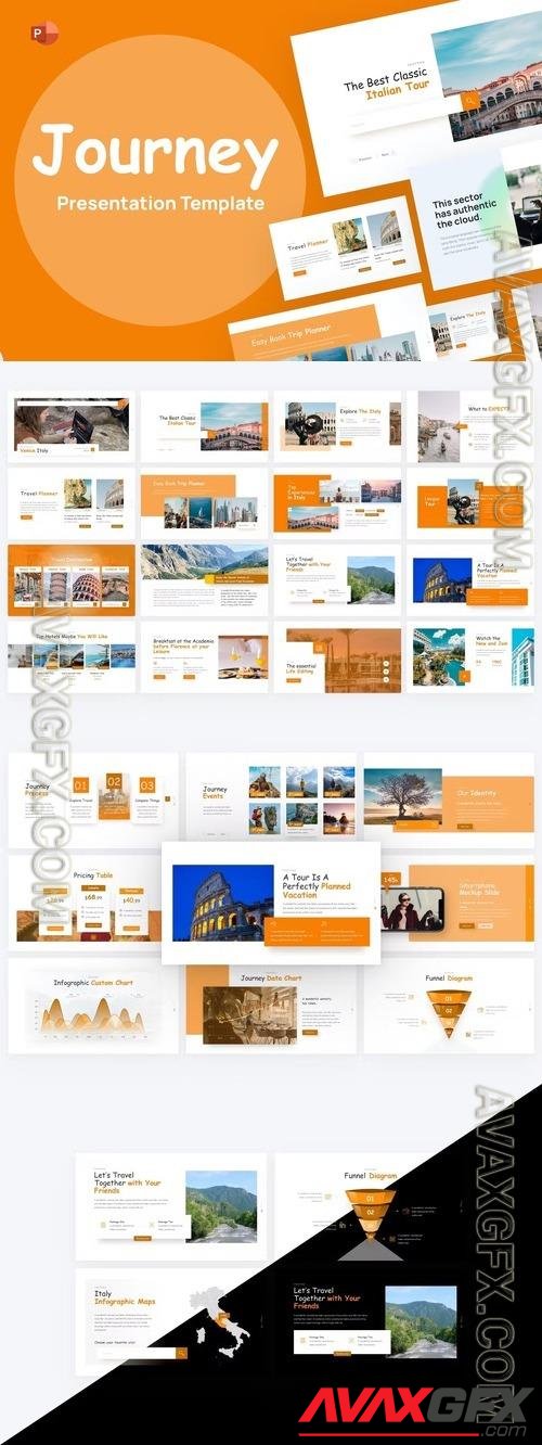Journey Orange Creative Travel PowerPoint