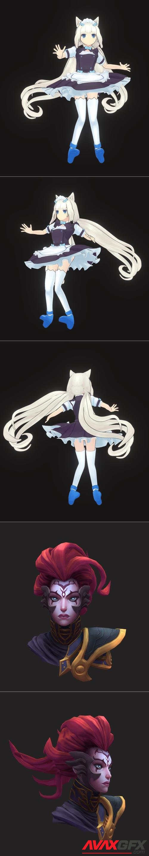 Vanilla Nekopara Fanart and Darksiders Fury Bust – 3D Print