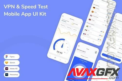 VPN & Speed Test Mobile App UI Kit 43EG4GJ