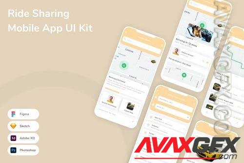 Ride Sharing Mobile App UI Kit MGDE7ZK