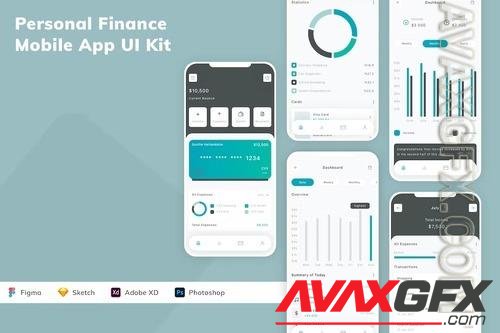 Personal Finance Mobile App UI Kit VZ57UFK