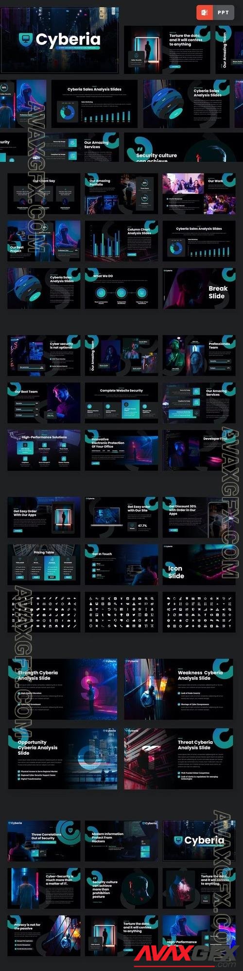 CYBERIA - Cyber Security Powerpoint Template