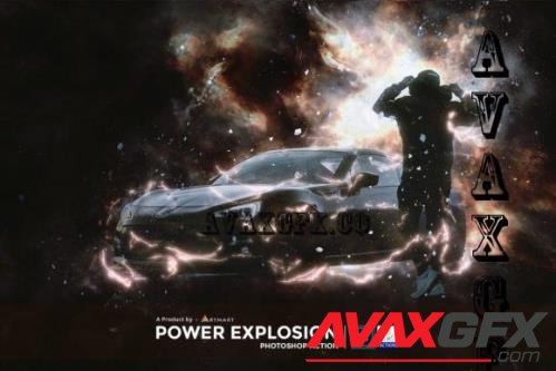 Power Explosion Photoshop Action - 7091229