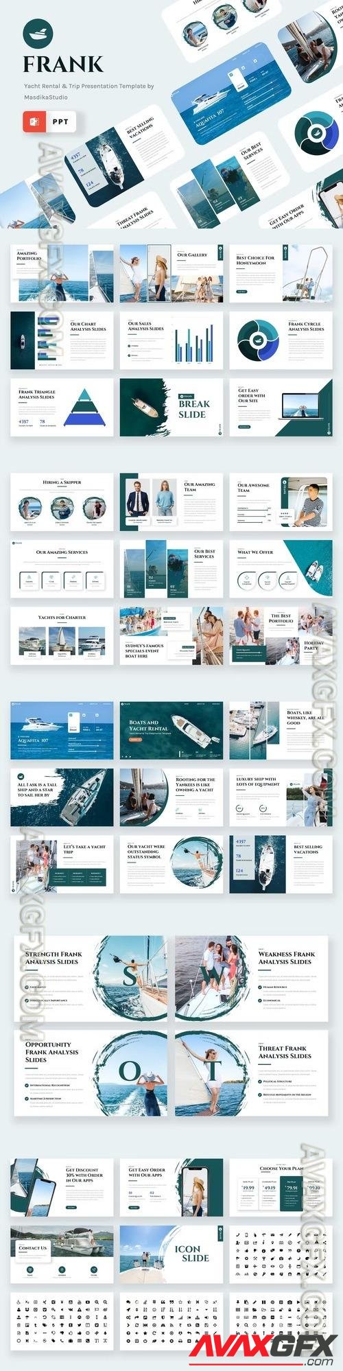 FRANK - Yacht Rental & Trip Powerpoint Template