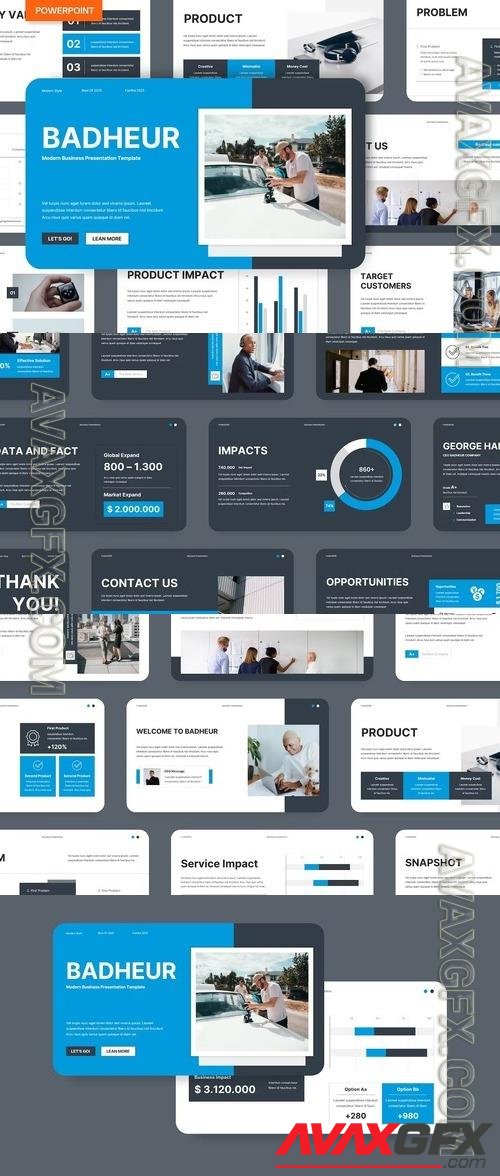 Navy Blue Modern Business Company Profile PPT