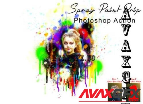 Spray Paint Drip Photoshop Action - 7802947