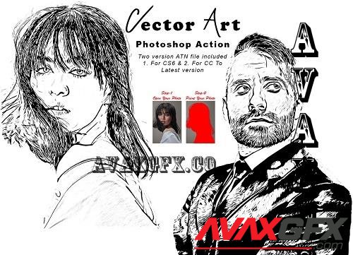 Vector Art Photoshop Action - 7805151