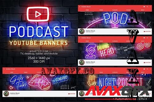 Neon Podcast YouTube Templates - 7805107