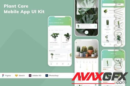 Plant Care Mobile App UI Kit P9BNQLY