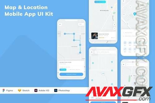 Map & Location Mobile App UI Kit 79NV4SW