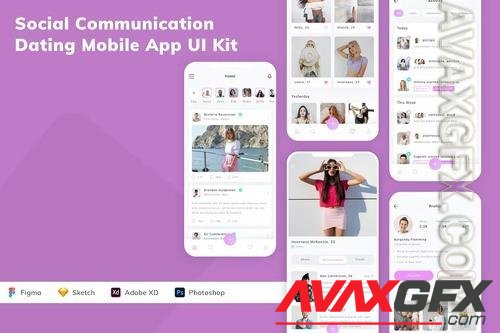 Social Communication & Dating Mobile App UI Kit 6UV8AEA