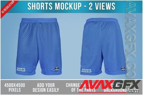 Shorts Mockup Front and Back View PSD NX8UTL5