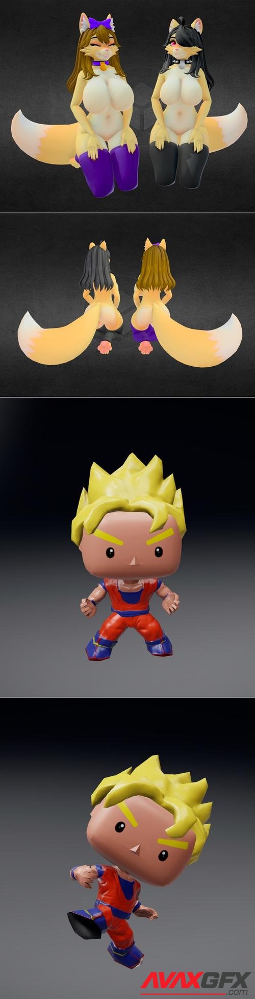 Mei VRChat Avatar and Super Saiyan Toy - Moises Moreno – 3D Print