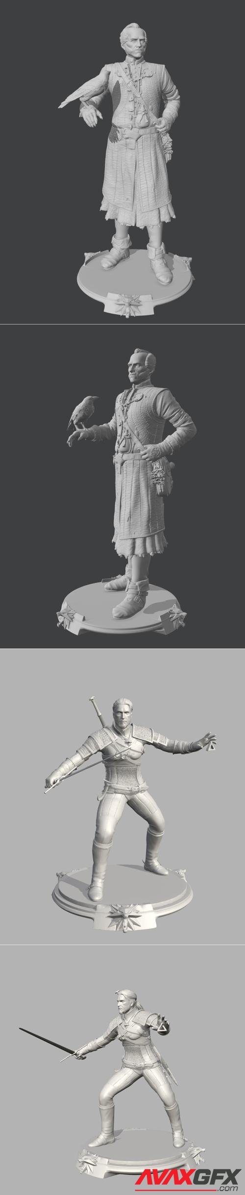 Emiel Regis and Geralt of Rivia The Witcher White Wolf – 3D Print