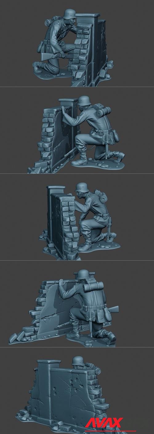 German soldier ww2 cover down G5 – 3D Print