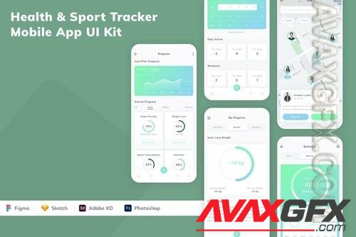 Health & Sport Tracker Mobile App UI Kit J94FCB6