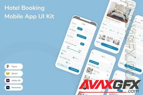 Hotel Booking Mobile App UI Kit CAPL86K