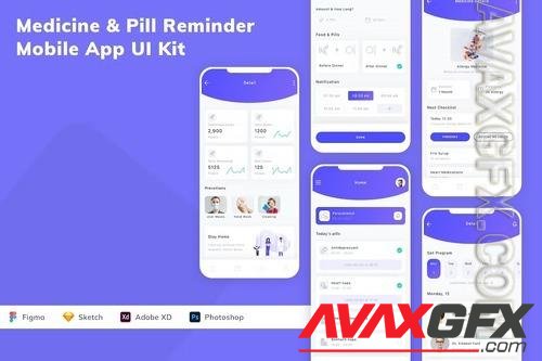 Medicine & Pill Reminder Mobile App UI Kit 7RJTZ8F