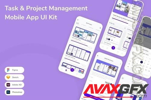 Task & Project Management Mobile App UI Kit VFAF8KQ