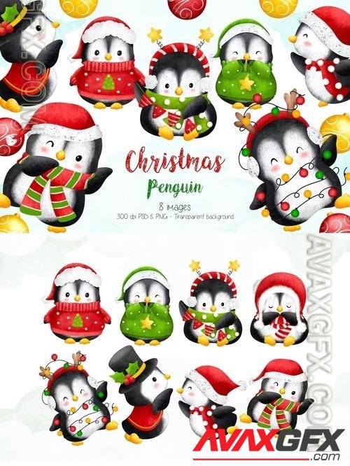 Christmas Penguin Clipart VUQ6VTK