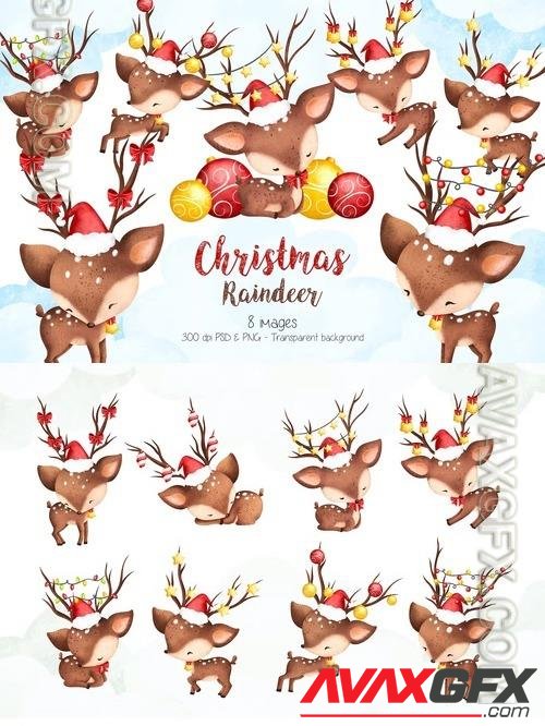 Christmas Raindeer Clipart M8SSZ9D