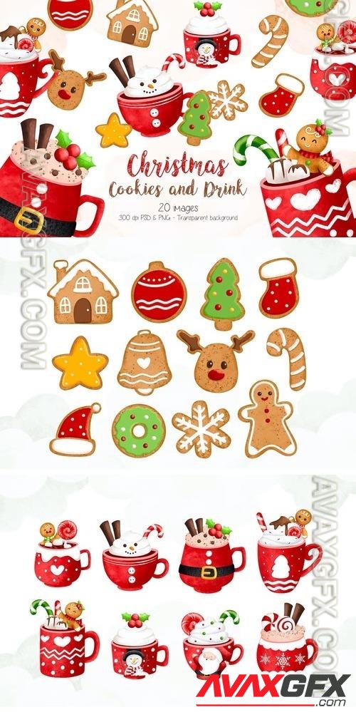Christmas Cookie and Drink Clipart 5TQMBT9