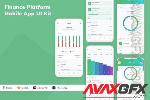 Finance Platform Mobile App UI Kit U9MEGX9
