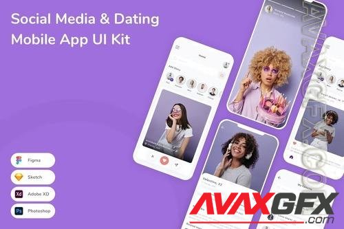 Social Media & Dating Mobile App UI Kit S9GQR9Y