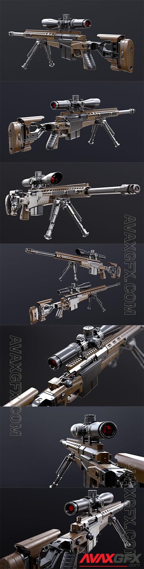 Sniper rifle Accuracy International LTD AXMC 3D Model