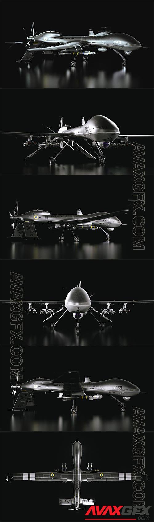 The General Atomics MQ-1 UAF SEAGULL 3D Model